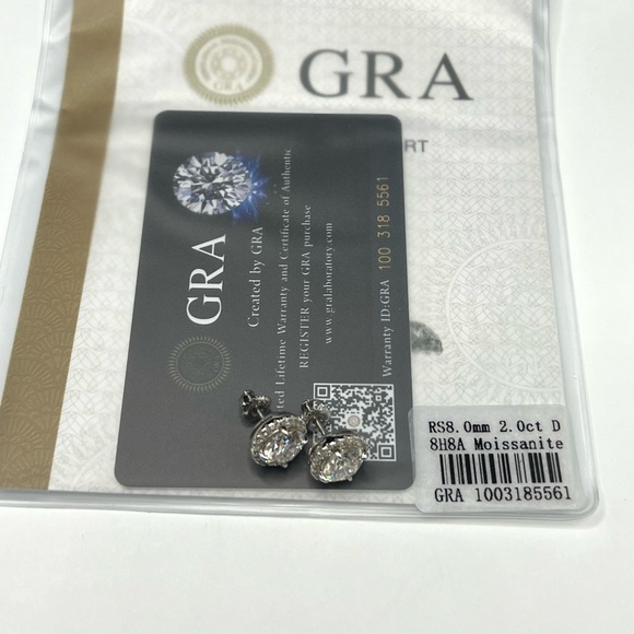 Elegant 925 Sterling Silver 4.00CT MOISSANITE screw back Stud Earrings - Picture 7 of 14